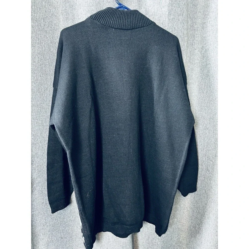 Sweater Exchange Vintage Tunic Sweater Mock Neck Holiday Valentine Roses 24 Goth - Picture 5 of 7